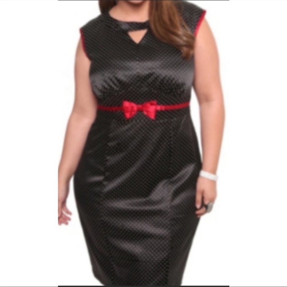Torrid Retro Chic Polka Dot Pinup Style Dress 14 Women’s Black White GUC 547592.
